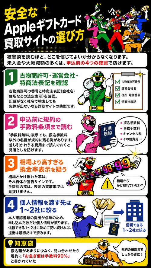 安全なAppleギフトカード買取サイトの選び方